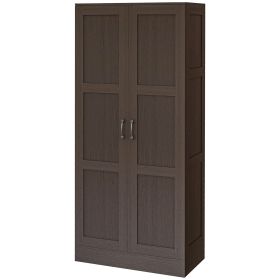 HOMCOM Coffee Pantry Cupboard Cabinet with Storage Shelves for Kitchen Organization