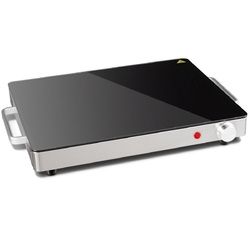 Stainless Steel Electric Warming Tray with Glass Top