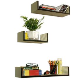 Trista - [Esther Love] U-Shaped Leather Wall Shelf / Bookshelf / Floating Shelf (Set of 3)