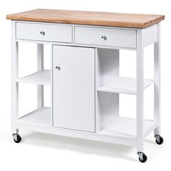 Rolling Kitchen Trolley Island Utility Cart Storage Shelf