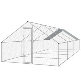 Outdoor Chicken Cage Galvanized Steel 9'10"x26'2"x6'6"