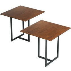 Industrial Kitchen Dining Table with Rubber Wood Top