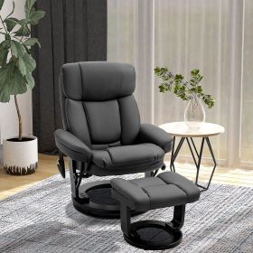 Massage Recliner Chair, Recliner with Ottoman, 10-Point Vibrating Massage and Swivel Function for Living Room, Bedroom & office, Black