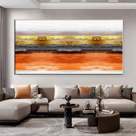 Hand Oil Pianting Sunset On Canvas Original Mural  Abstract Wall Art For Living Room Bedroom Wall Luxury Decor (style: 03, size: 75x150cm)