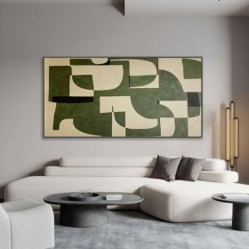 Hand Oil Painting Abstract Teal Lake Canvas Painting Yellow Texture Handmade Modern Minimalist Art Creative Painting For Indie Bedroom Wall Decor (style: 02, size: 90X120cm)