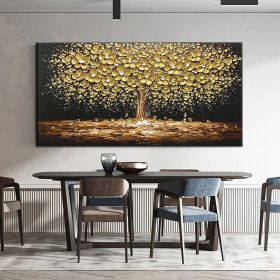 Hand Painted Oil Paintings Abstract Tree Flower Oil Paintings On Canvas Wall Art Decoration Modern Pictures  Living Room Hallway Luxurious Decora (style: 01, size: 90X120cm)