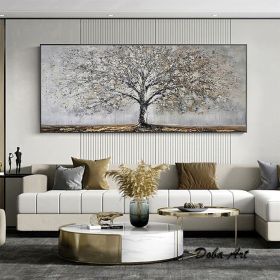 Handmade Oil Painting Canvas Wall Art Decoration Abstract Blooming Texture Tree Painting Abstract Plant Painting Home Living Room Bedroom Luxurio (style: 01, size: 70x140cm)