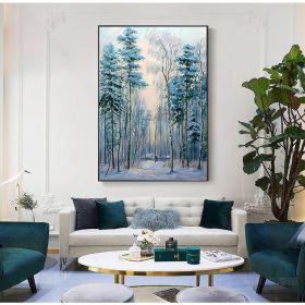 Hand painted Couples painting Couples Walking on a forest path Spiritual Art Landscape oil painting on canvas Tree art palette knife art (style: 04, size: 90X120cm)