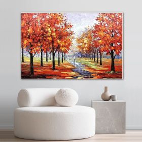 Hand Oil Painting Large Size Abstract Trees Landscape Oil Painting On Canvas Modern Pop Art Wall Picture For Home Decoration (style: 03, size: 90X120cm)
