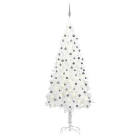 Artificial Pre-lit Christmas Tree with Ball Set White 82.7" (Color: White)