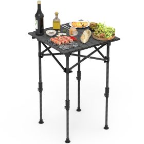 Portable Folding Camping Table With Adjustable Height Rustproof Carbon Steel Foldable Roll-Up Camping Table for Picnic Camping Hiking Beach BBQ (type: S Size-No Net)